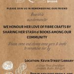 We will be remembering Dearbhla McClean on Saturday 25th November in Kevin St Library. Please come along if you are free